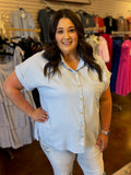 Feel the Breeze Button Front Top - Plus