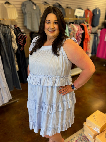 Blue Skies Sleeveless Dress - Plus