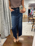 Cloe Crossover Waist Denim Skirt - Risen