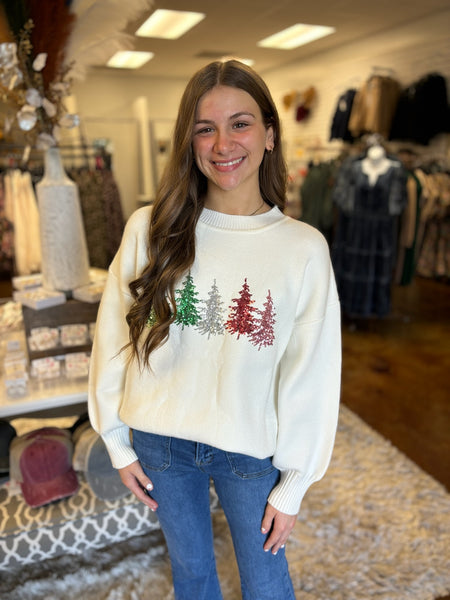 Sequins Christmas Tree Sweater