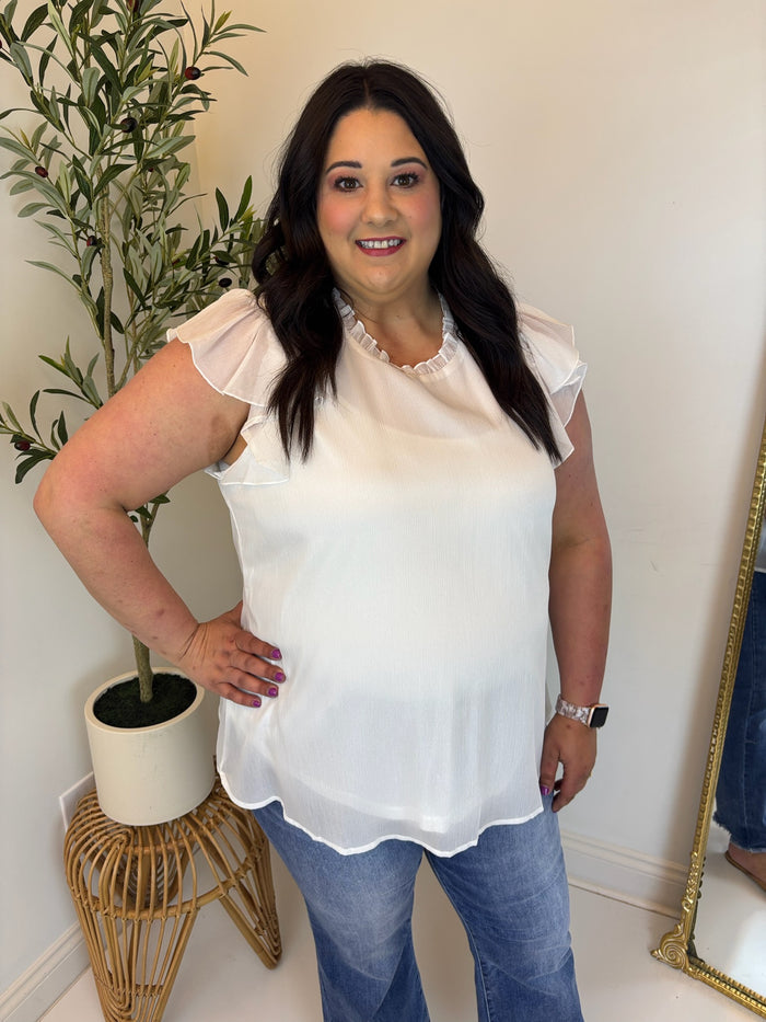 Stylish Soiree Cap Sleeve Top - Plus