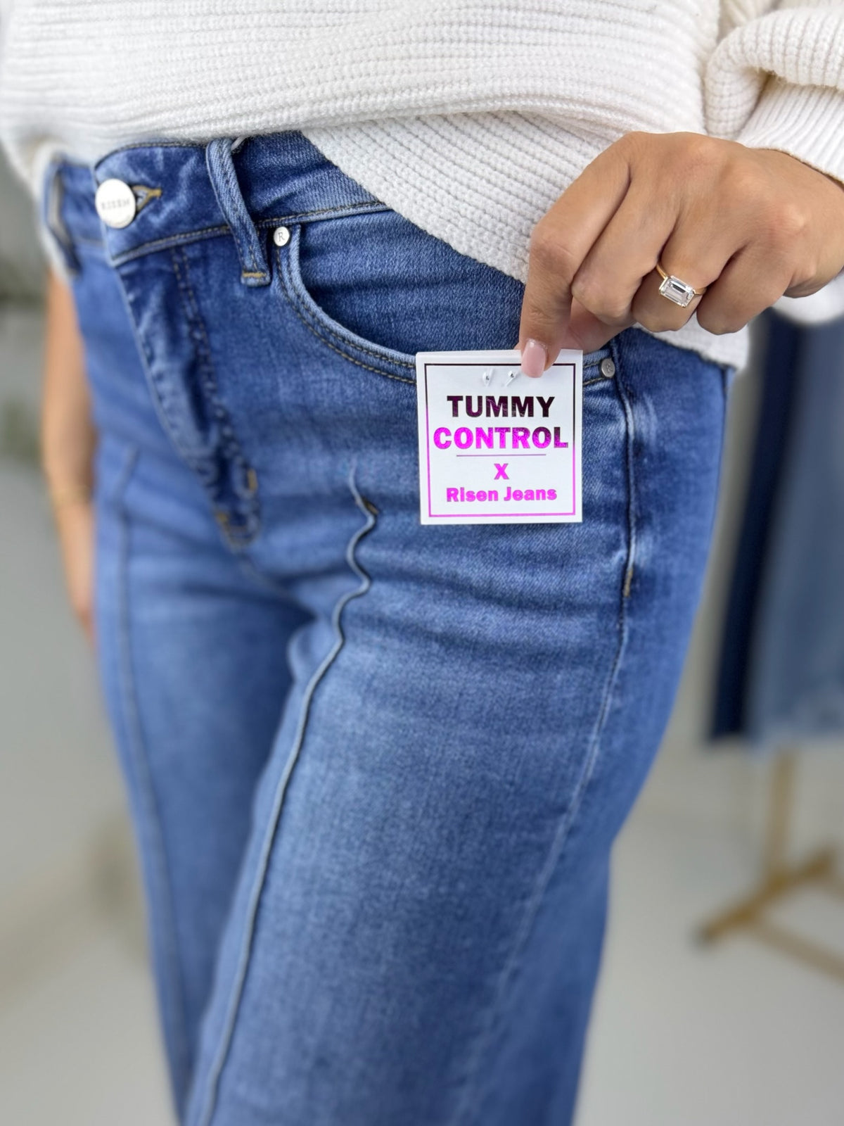 Rory Tummy Control Crop Wide Leg Jean - Risen