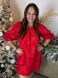 Tinsel and Twirl Jacquard Dress