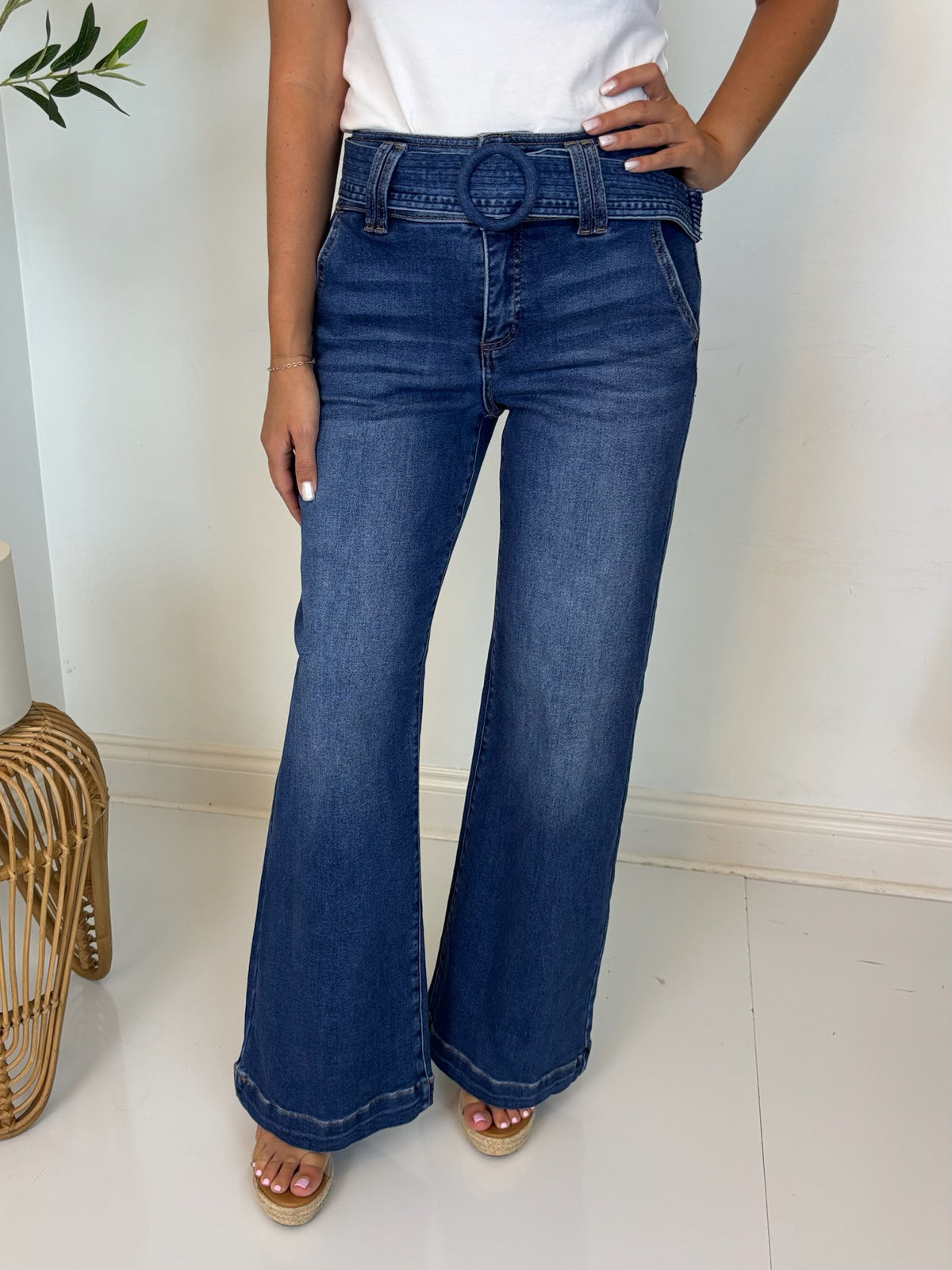 Wynona Wide Leg Tummy Control Jean - Risen