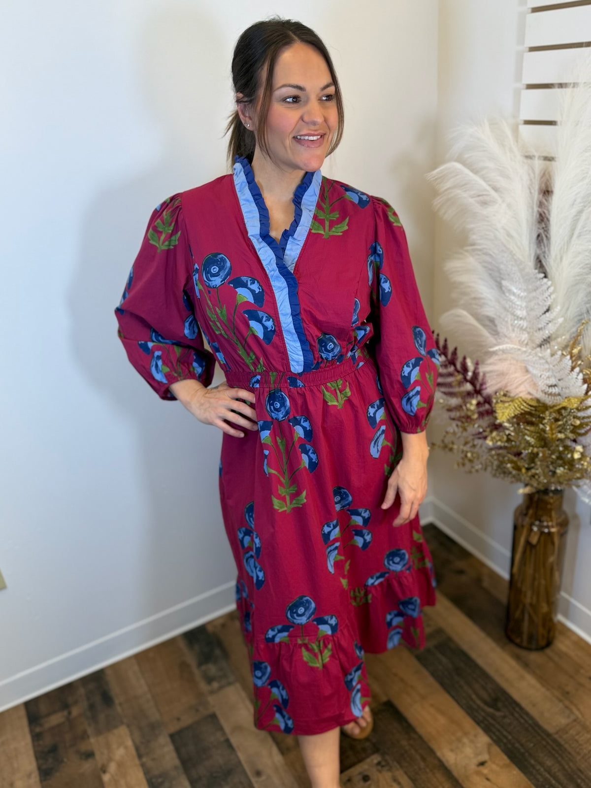 Spring Story Ruffle Trim Dress