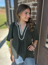Fall Fling Flutter Sleeve Top