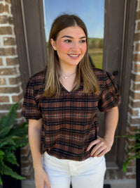 Falling into Place Plaid Top