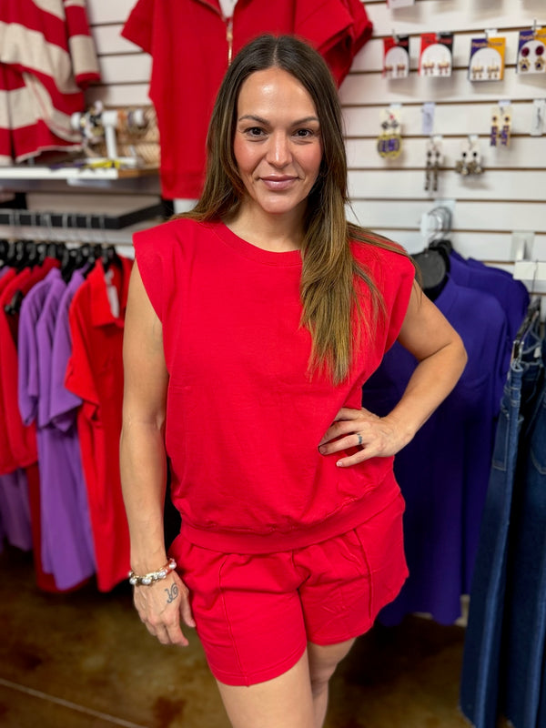 Red Zone Sleeveless Set