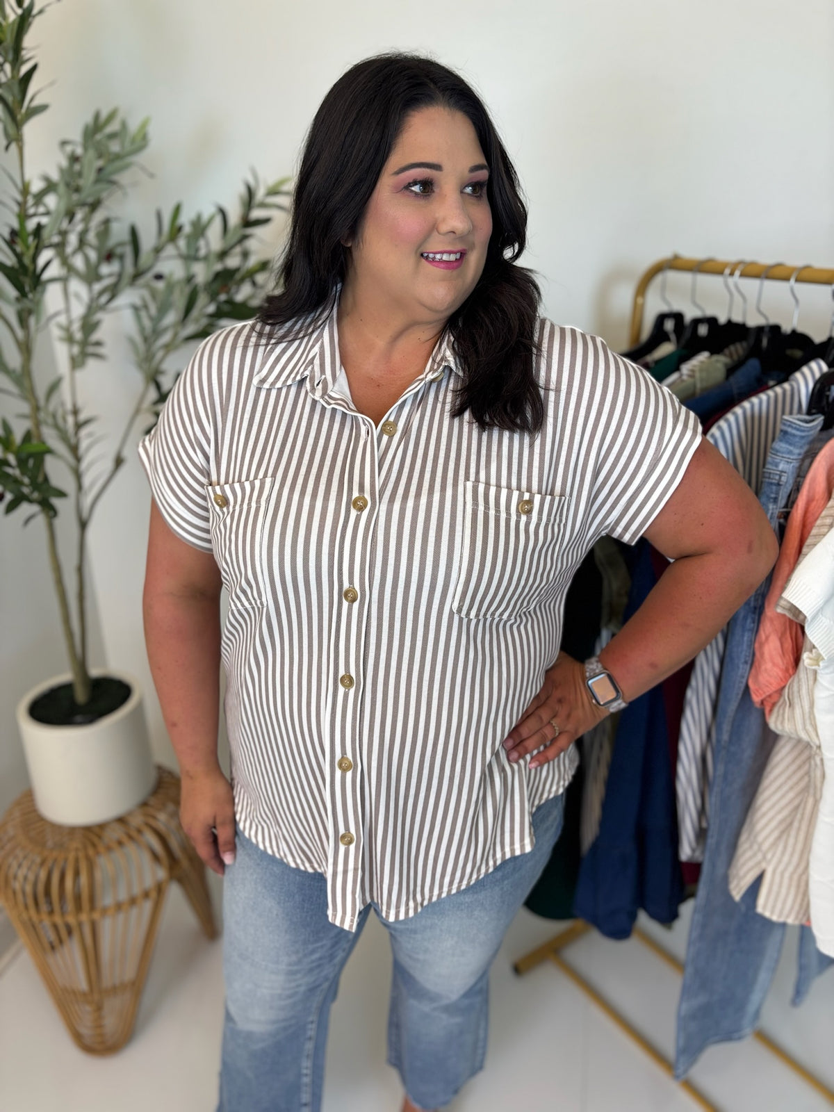 Easy Escape Striped Top - Plus