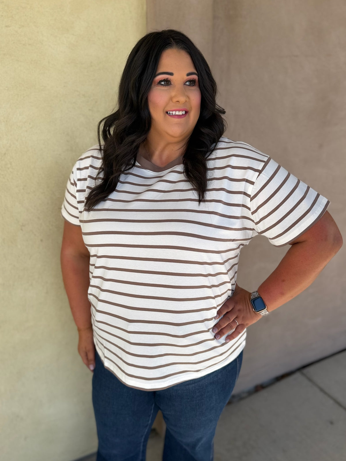 Easy on Me Striped Top - Plus