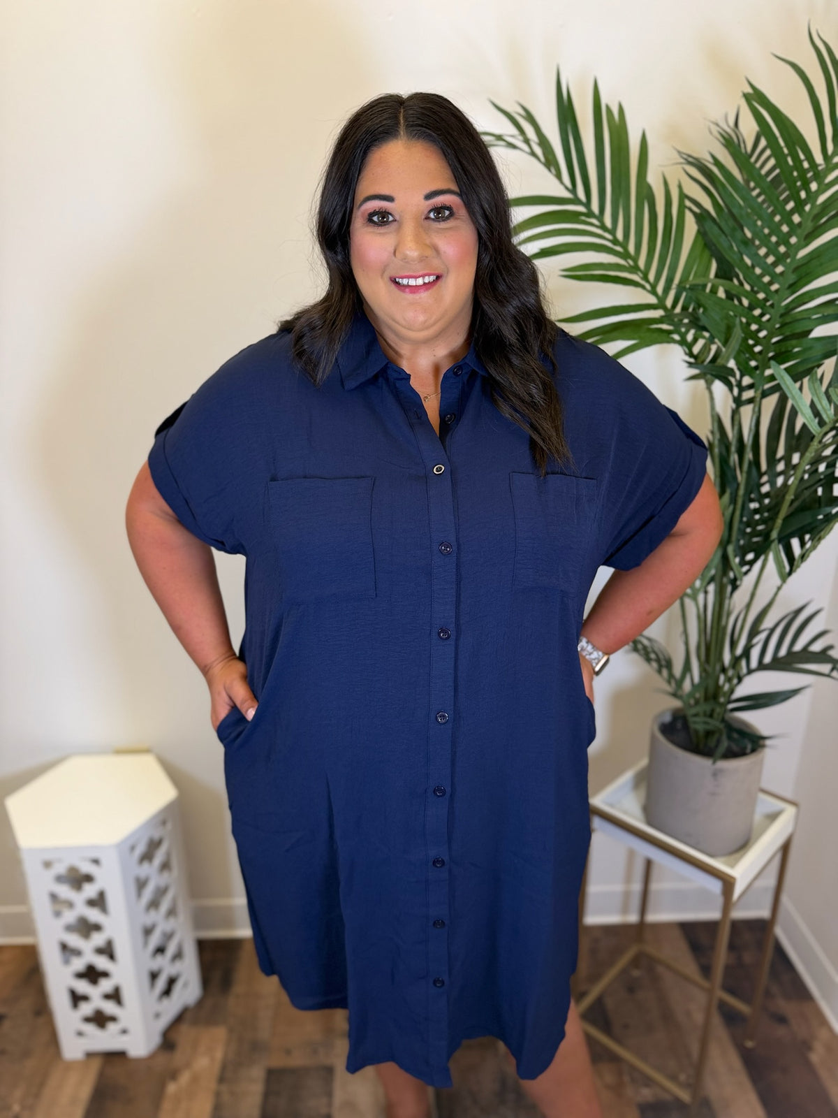 Tailgate Time Button Front Dress - Plus