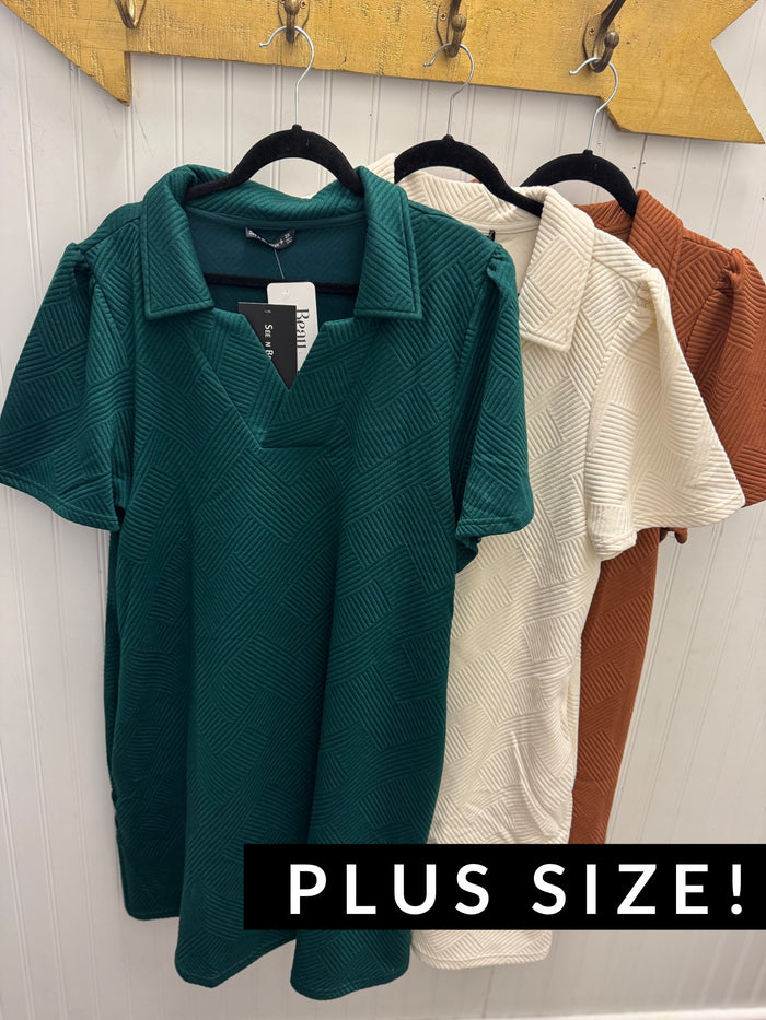 Polished Edge Textured Dress - Plus