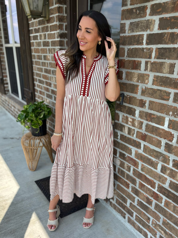 Crimson Kiss Midi Dress