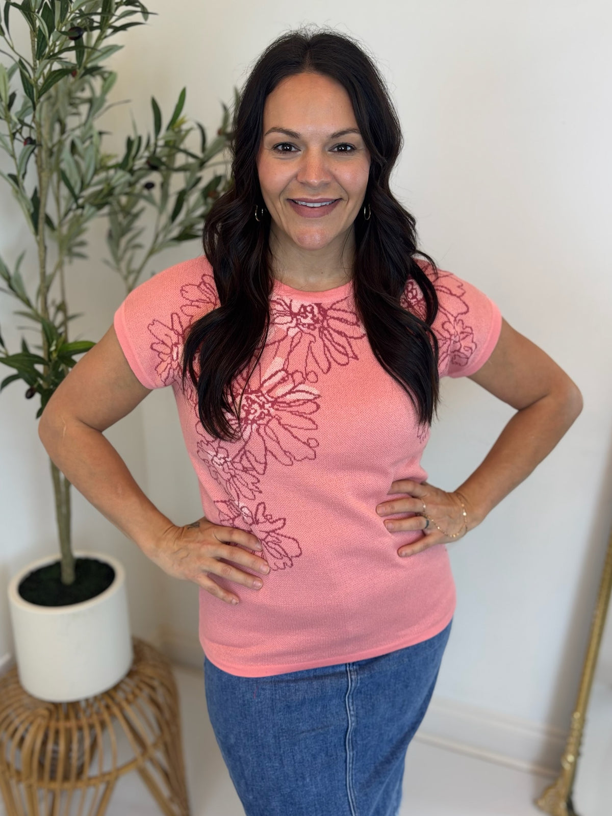 Focal Point Flower Print Top