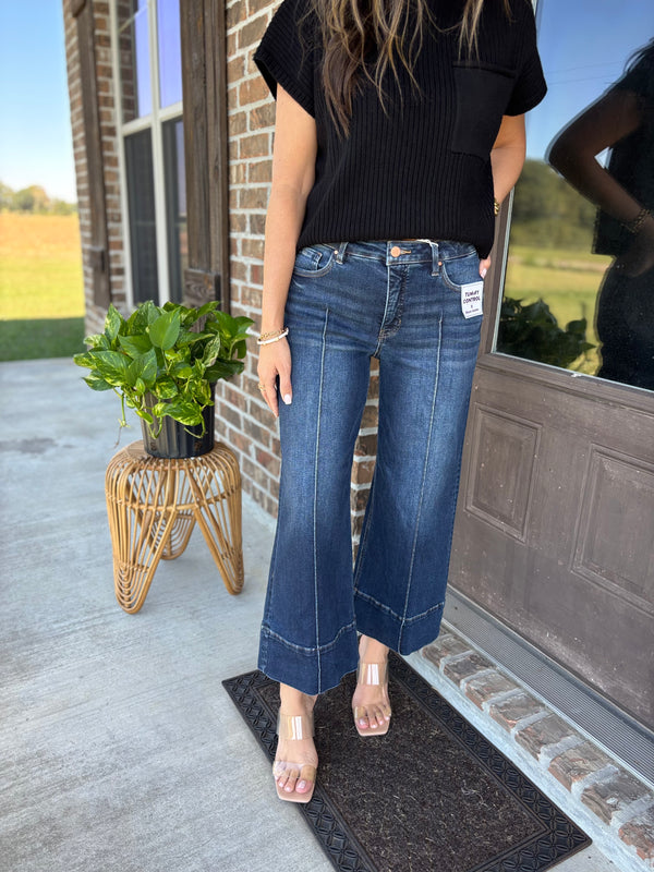 Rory Tummy Control Crop Wide Leg Jean - Risen