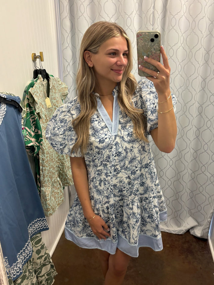 Santa Barbara Contrast Trim Dress