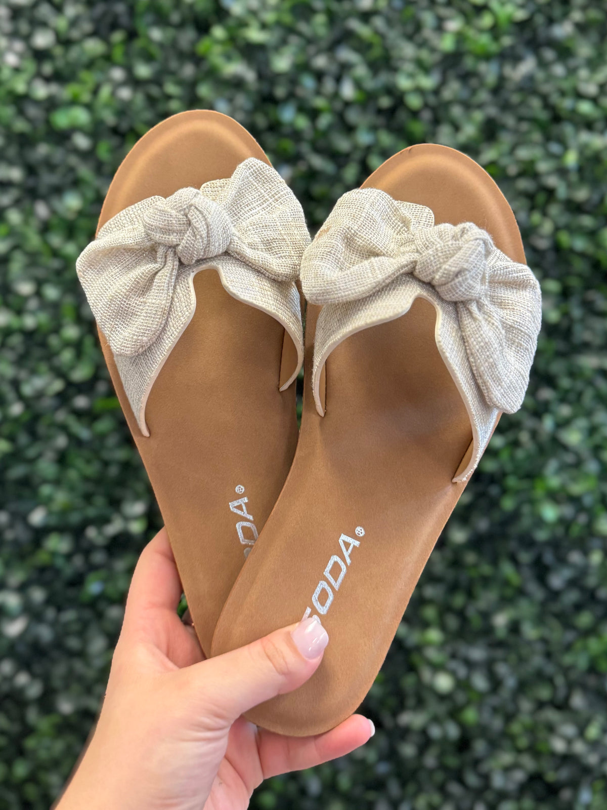 Linen Bow Sandal