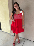 Sideline Sass Smocked Dress