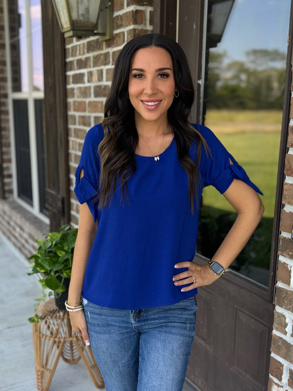 Hidden Jewel Knot Sleeve Top
