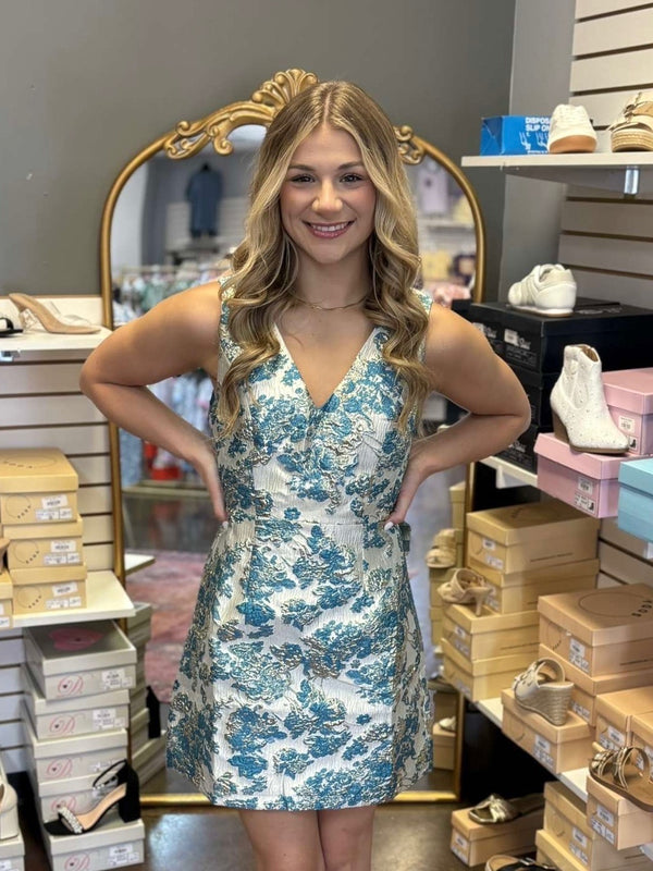 Radiant Grace Jacquard Dress