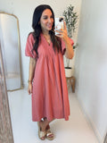 Sunday Brunch Midi Dress - Rose