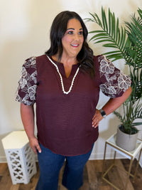 Fine by Me Embroidered Top - Plus
