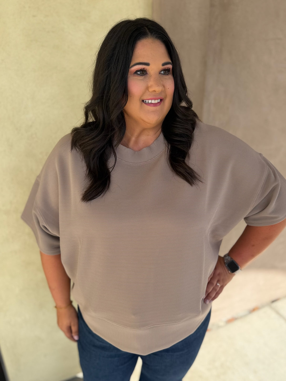 Off Duty Ribbed Top - Plus