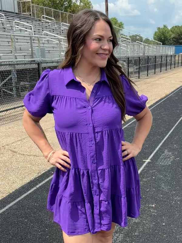 Final Score Button Front Dress