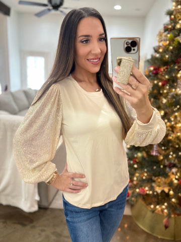 Shine Bright Sequins Top