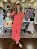 Coral Reef Midi Dress