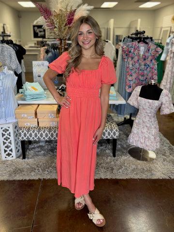 Coral Reef Midi Dress