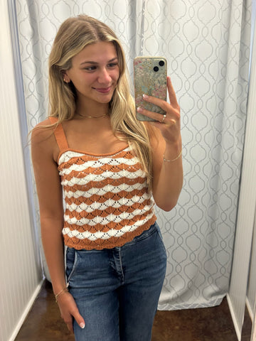 Boho Style Scalloped Knit Tank