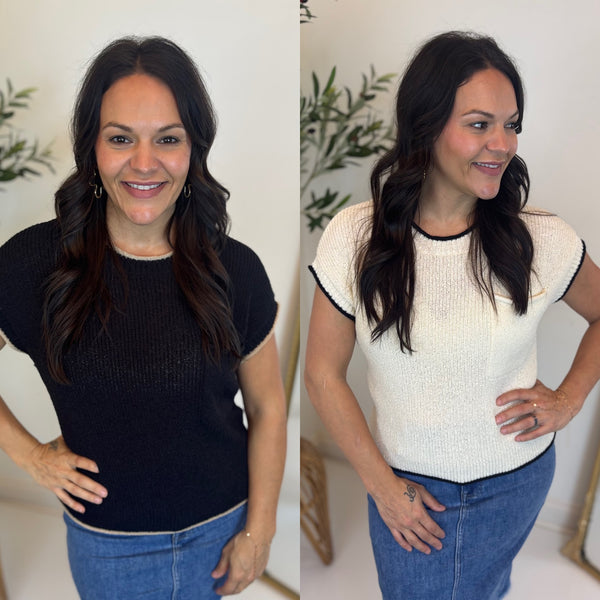 Cool Girl Contrast Trim Top