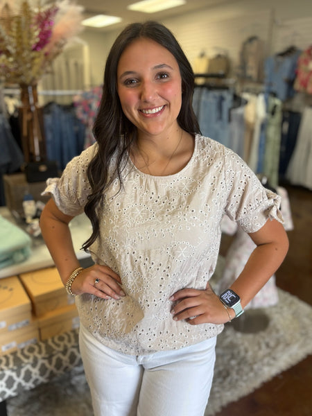 Easy Peasy Eyelet Lace Top
