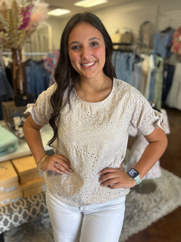 Easy Peasy Eyelet Lace Top