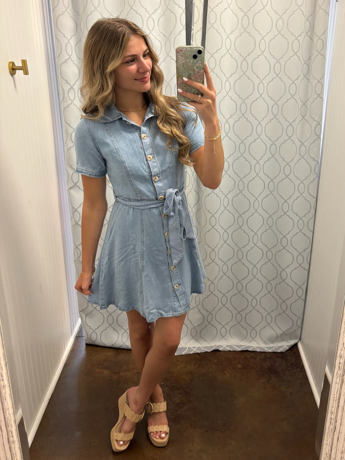 Country Cutie Chambray Dress