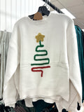 Christmas Tree Embroidered Sweater