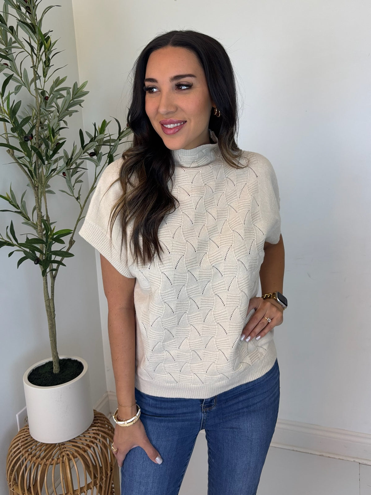 Muted Moment Mock Neck Top