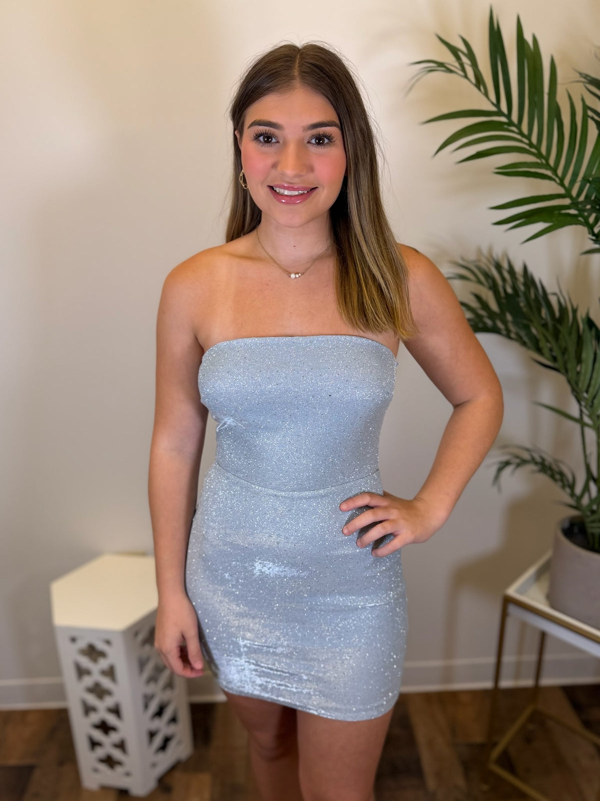 Silver Lining Strapless Dress