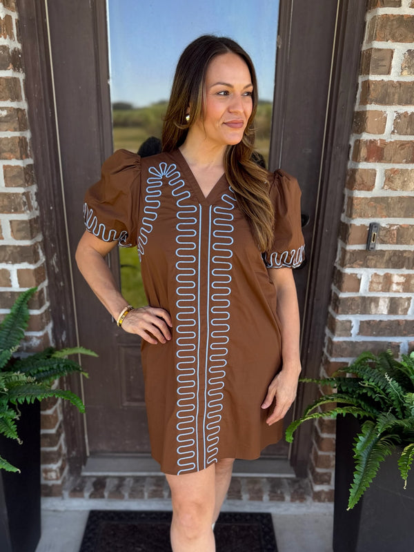 Timeless Intentions Mini Dress - Brown