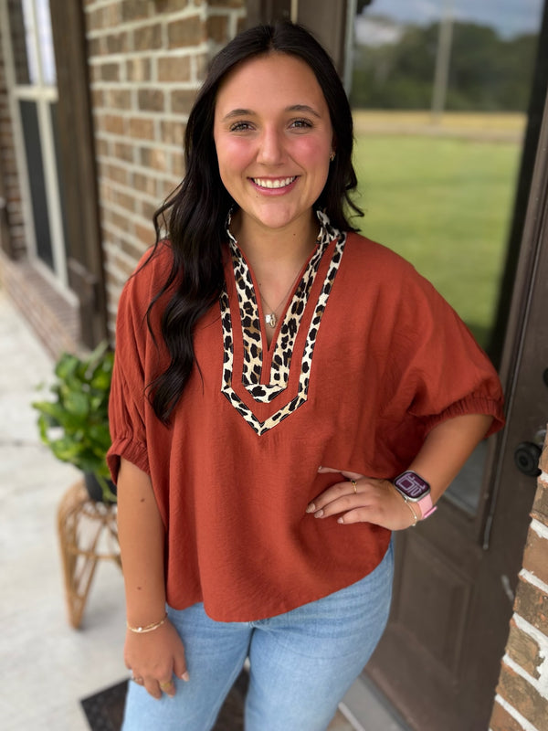 Spice and Spots Contrast Top