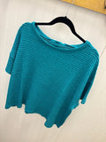 Teal Jacquard Knit Top