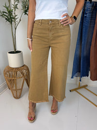 Tatum Tummy Control Wide Leg Crop Jean - Risen