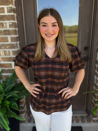 Falling into Place Plaid Top