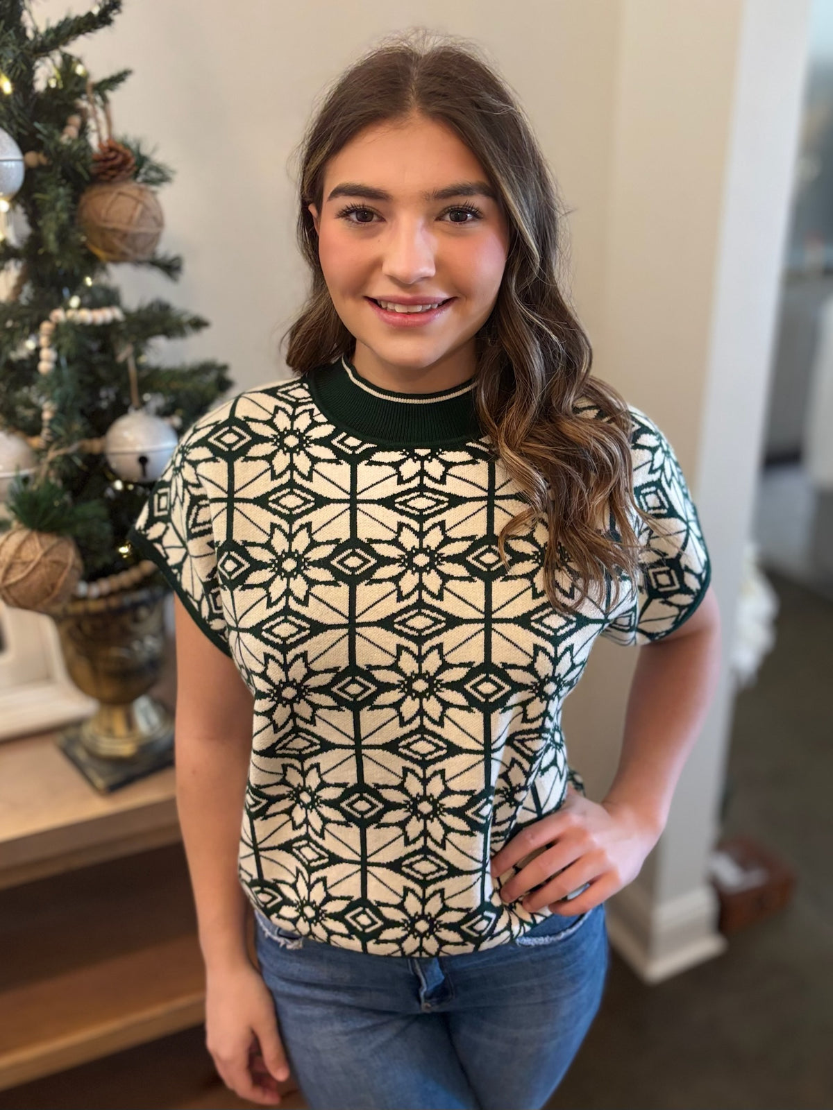 Mistletoe Magic Mock Neck Sweater