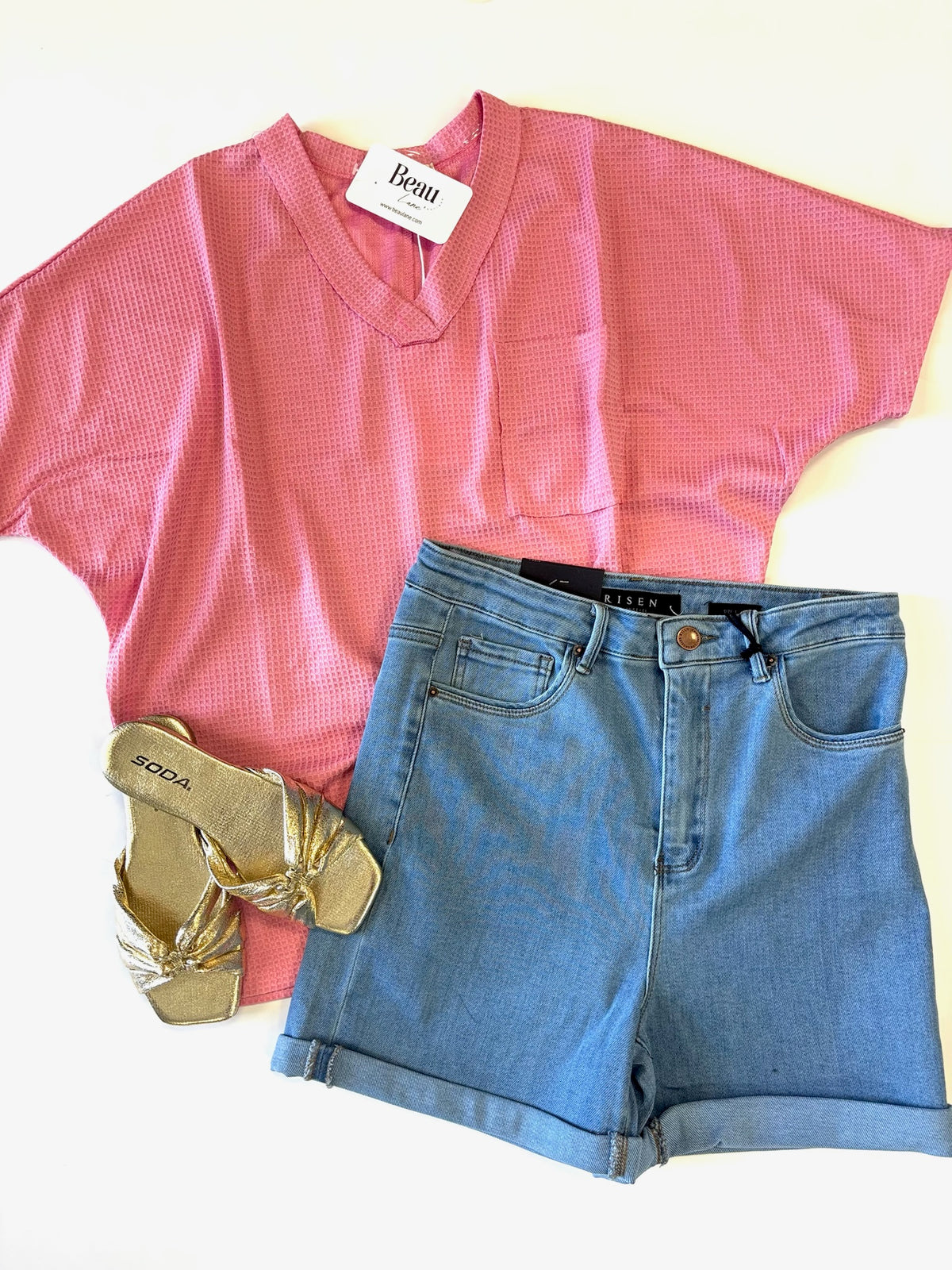 Beckham Rolled Hem Denim Short - Risen