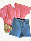 Beckham Rolled Hem Denim Short - Risen