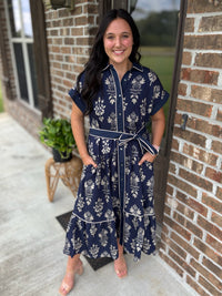 Seasonal Stroll Button Front Dress