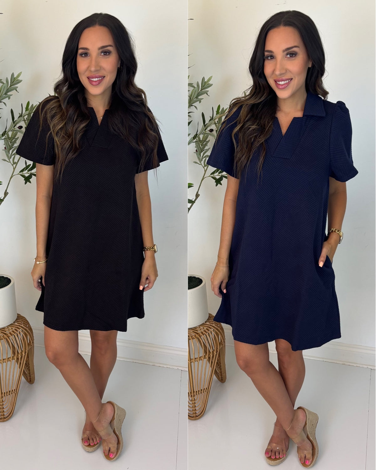 Polished Edge Textured Dress