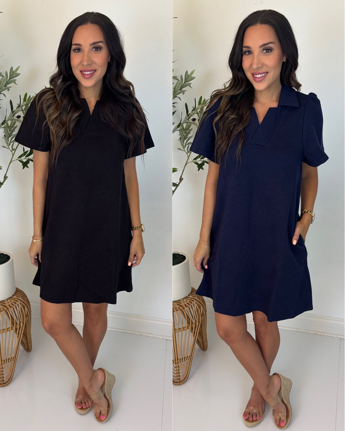 Polished Edge Textured Dress